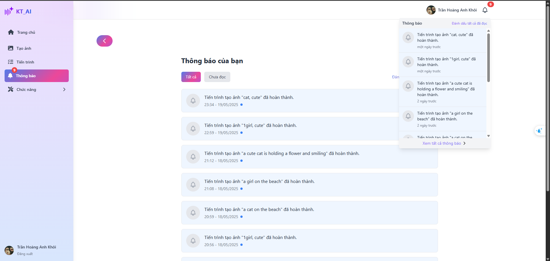 Quản lý thông báo